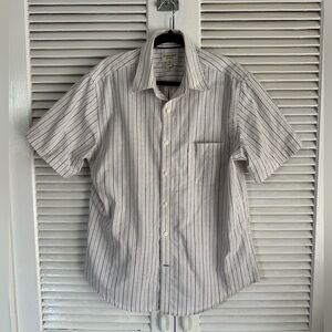 St. John's Bay Gray Striped Button Down Shirt